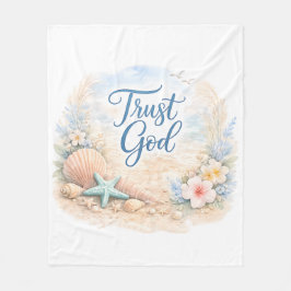 Manta Polar "Trust God" Coastal Beach Watercolor Christian