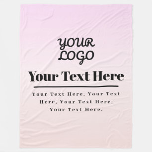 Manta Polar Tu logotipo y texto Pink & Peach Ombre
