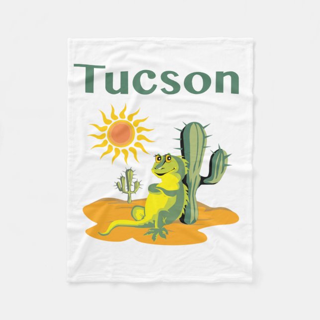 Manta Polar Tucson Arizona Lizard bajo Saguaro (Anverso)