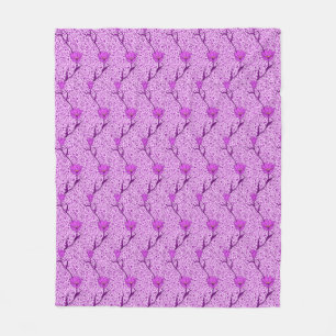 Manta Polar Tulip Damasco, violeta y orquídea de Art Nouveau