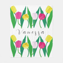 Tulipanes Rosa Amarillo Purpura Verde Moderno Pers