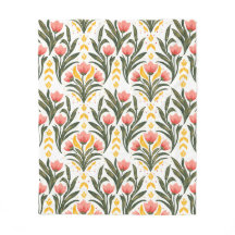 Tulipanes rosas y vegetación