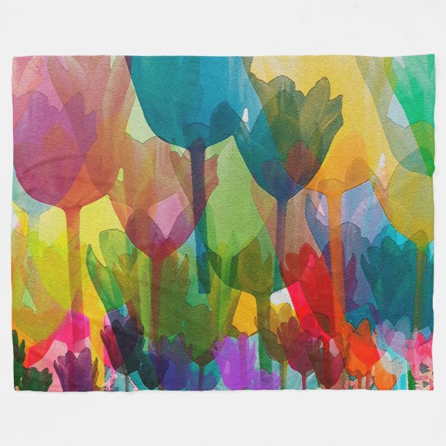 Manta Polar Tulipanos (Frente (Horizontal))