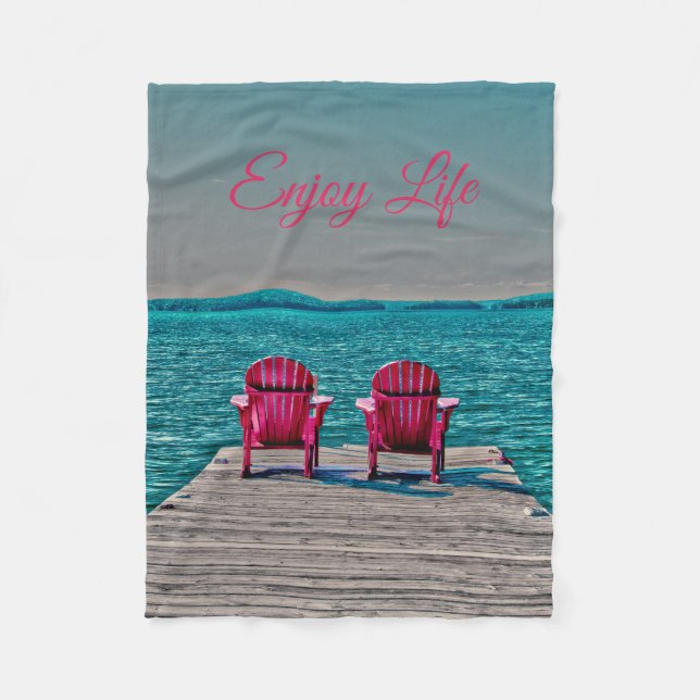 Manta Polar Tumbonas de playa disfrutan del lago rústico Life  (Anverso)