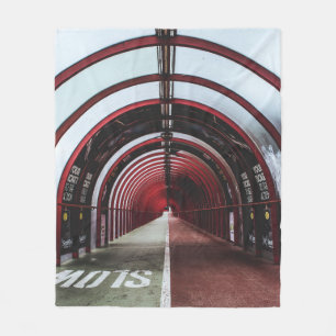 MANTA POLAR TÚNEL DE VIDRIO ROJO Y BLANCO VACÍO