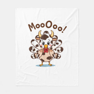 Manta Polar Turco Moo Cow Cstume Bastante Gracioso Día de Acci