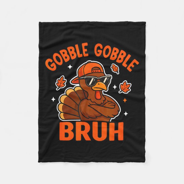 Manta Polar Turkey Bruh Thanksgiving Gobble Shirt Kids Teens B (Anverso)