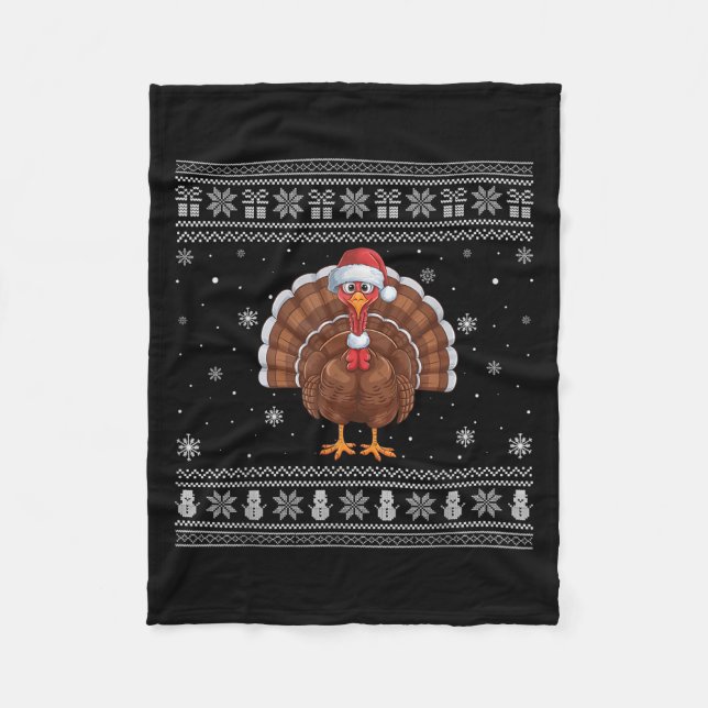 Manta Polar Turkey Lovers Men Women Santa Ugly Xmas Sweater  (Anverso)