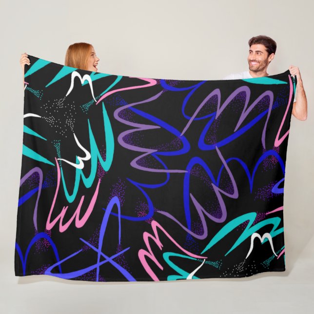 Manta Polar Turquesa azul blanca de la cubierta del diseño (In situ)