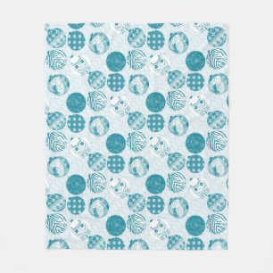 Manta Polar Turquesa , Azul , Patrón Navidad