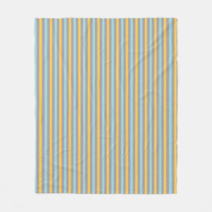 Manta Polar Turquesa Gris y Amarillo Rayas