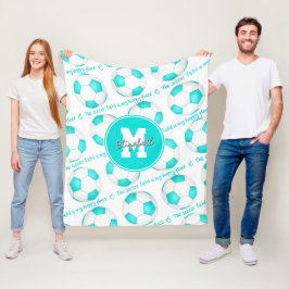 Manta Polar turquesa jovencita El campo de fútbol es mi lugar