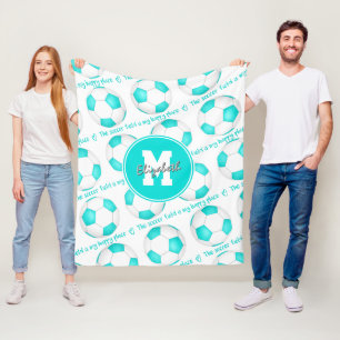 Manta Polar turquesa jovencita El campo de fútbol es mi lugar 