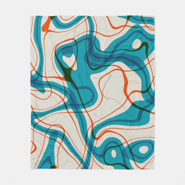 Manta Polar Turquesa y Red Swirls (Anverso)