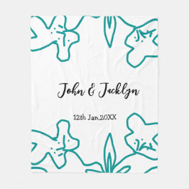 Manta Polar Turquoise blue wedding couple name date flstylish