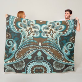 Manta Polar Turquoise Brown Vintage Paisley 3