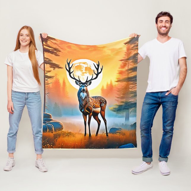 Manta Polar Twilight de ciervo dorado (In situ)