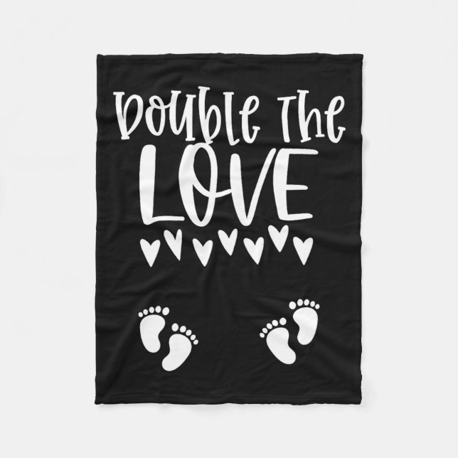 Manta Polar Twin Pregnancy Valentines Day Pregnant Mom Baby An (Anverso)