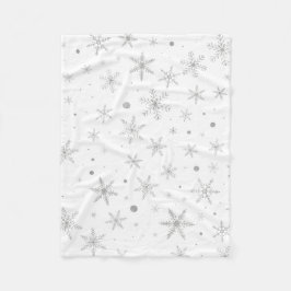 Manta Polar Twinkle Snowflake - Blanco y gris plateado