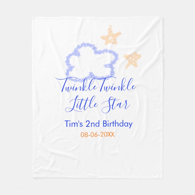 Manta Polar Twinkle twinkle naranja púrpura de cumpleaños de l (Anverso)