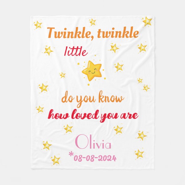 Manta Polar Twinkle twinkle pequeña estrella, Chica, Personali (Anverso)