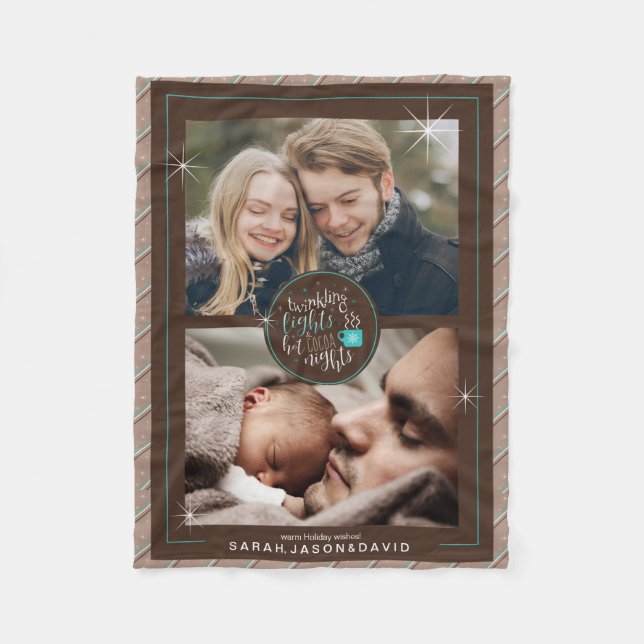 Manta Polar Twinkling Luces calientes Noches de cacao Dos foto (Anverso)