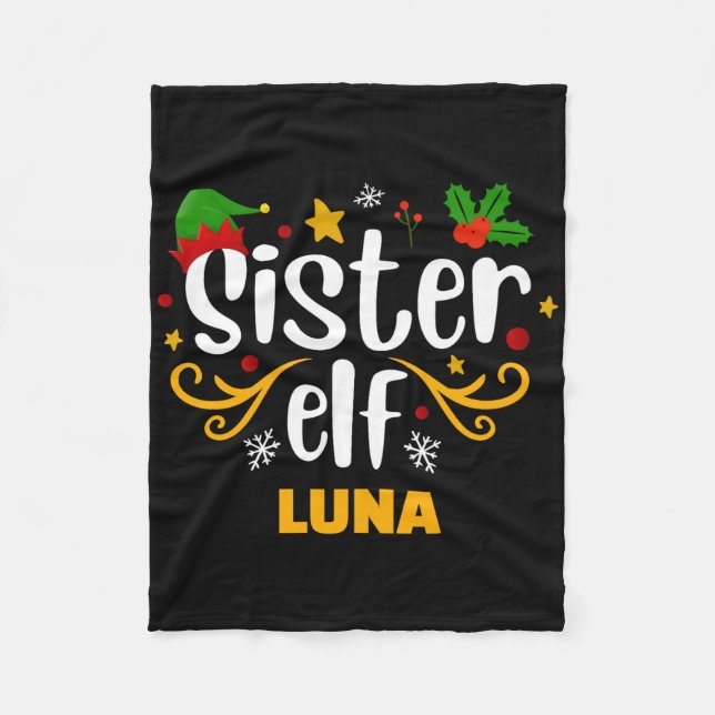 Manta Polar Tygraphy Sister Elf Fun Family Matching T Shirt  (Anverso)