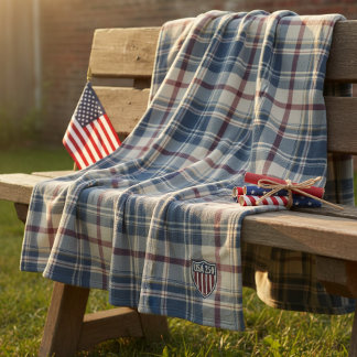 Manta Polar UA 250 Motivo de Escudo a Cuadros Americano ID1301