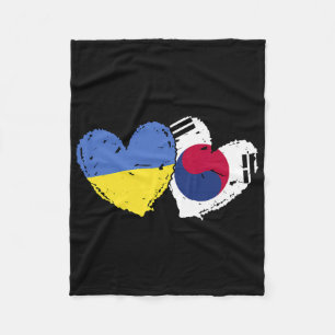 Manta Polar Ucrania Corea del Sur Corazón Banderas Ucraniano C
