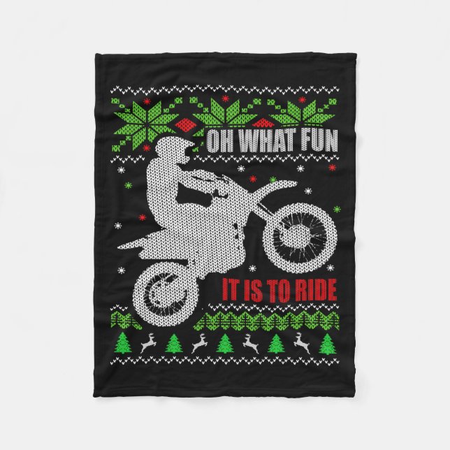 Manta Polar Ugly Christmas Sweater Dirt Bike Motorcycle Motocr (Anverso)