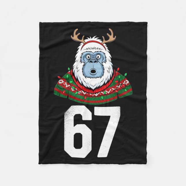 Manta Polar Ugly Christmas Sweater Yeti Gorilla Reindeer 67  (Anverso)
