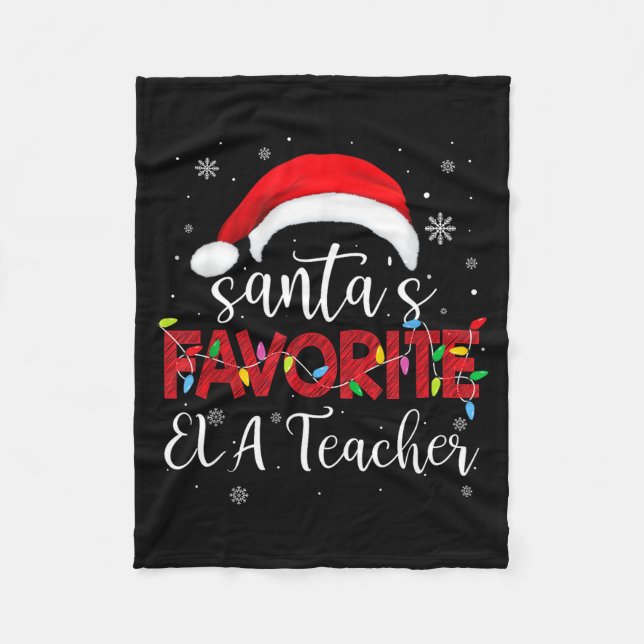 Manta Polar Ugly Sweater Christmas Santa's Favorite Ela Teache (Anverso)