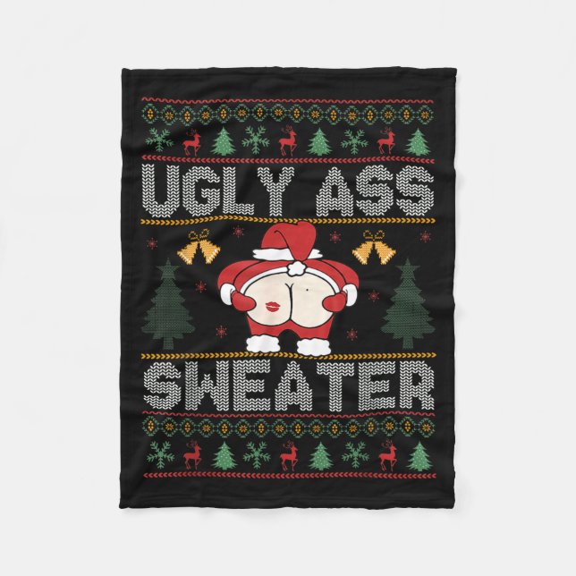 Manta Polar Ugly Sweater Santa Merry Christmas Funny Pajamas X (Anverso)