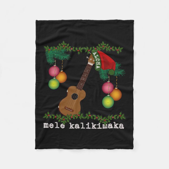 Manta Polar Uke Mele Kalikimaka Ukulele Navidades Canciones Al (Anverso)