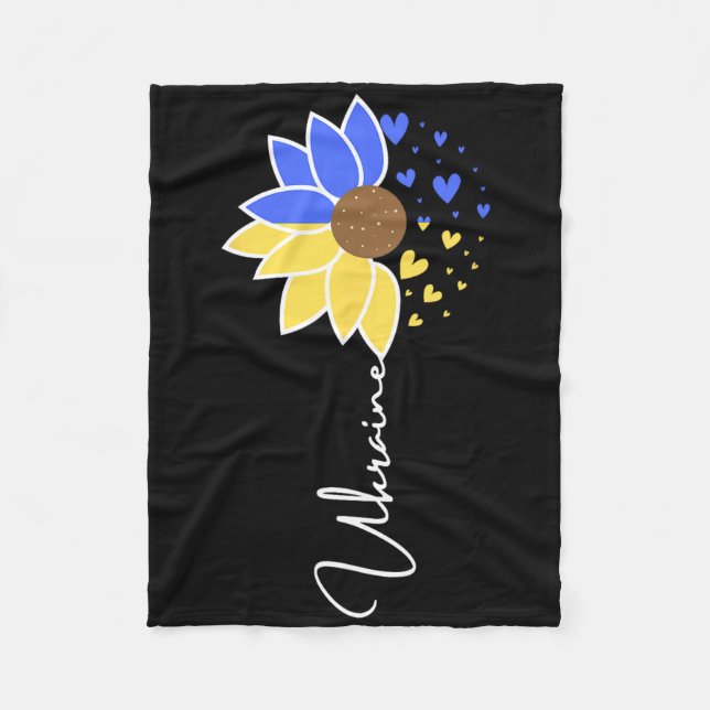 Manta Polar Ukraine Flag Sunflower Hearts  (Anverso)
