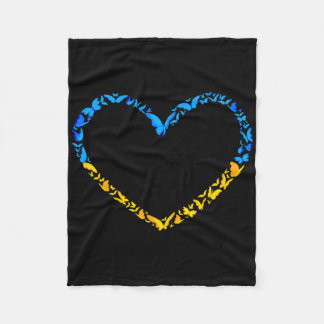 Manta Polar Ukrainian Flag Peace Ukraine Flag Butterfly Heart 