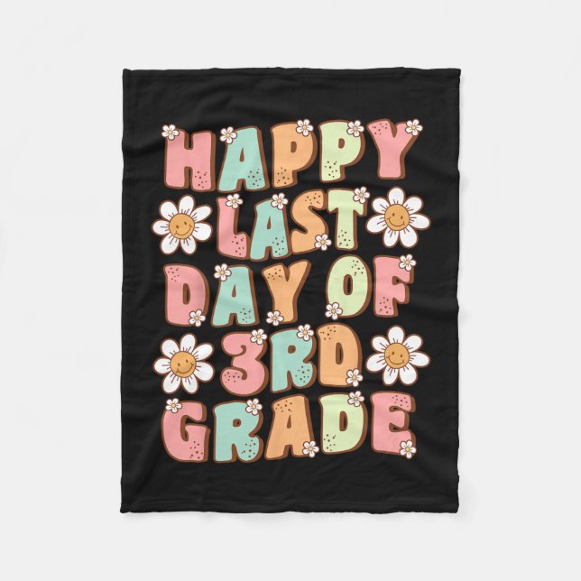 Manta Polar Último Día Del Tercer Grado Cute Groovy Tercer Gra (Anverso)