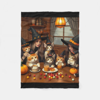 Manta Polar Último Quirky Halloween Witch Café - Cats Chaos