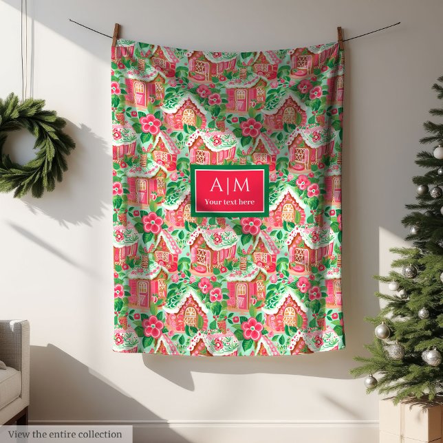 Manta Polar Ultra modern hot pink watercolor preppy festive (Ultra modern hot pink watercolor preppy festive Fleece Blanket )