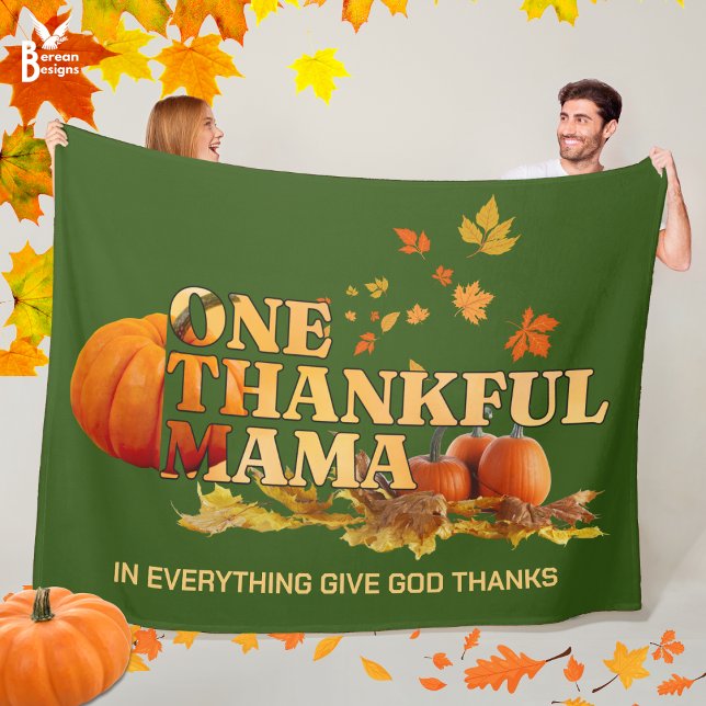 Manta Polar UN AGRADECIMIENTO MAMÁ MOM Christian Acción de Gra (Cozy ONE THANKFUL MAMA Thanksgiving Fall Blanket with CUSTOMIZABLE Christian quote. Great mom gift.)