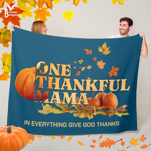 Manta Polar UN AGRADECIMIENTO MAMÁ MOM Elegante Acción de Grac (Cozy ONE THANKFUL MAMA Thanksgiving Fall Blanket with CUSTOMIZABLE Christian quote. Great mom gift.)