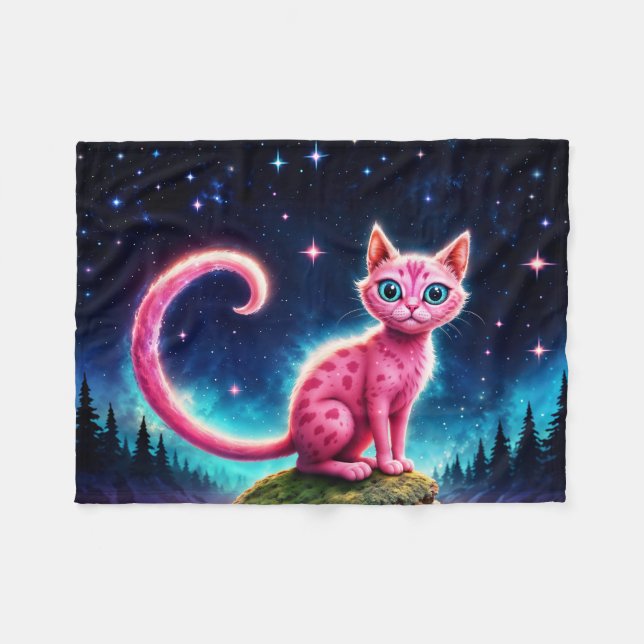 Manta Polar Un animal rosa de fantasía lindo en el valle estel (Frente (Horizontal))