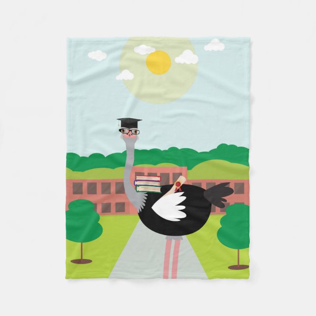 Manta Polar Un avestruz educado (Anverso)