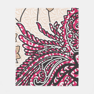 Manta Polar Un diseño paisajístico decorativo con un rojo inte