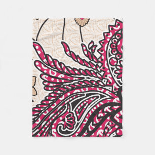 Manta Polar Un diseño paisajístico decorativo con un rojo inte