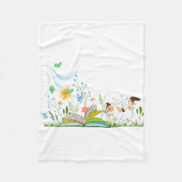 Manta Polar Un gatito agudo leyendo un libro