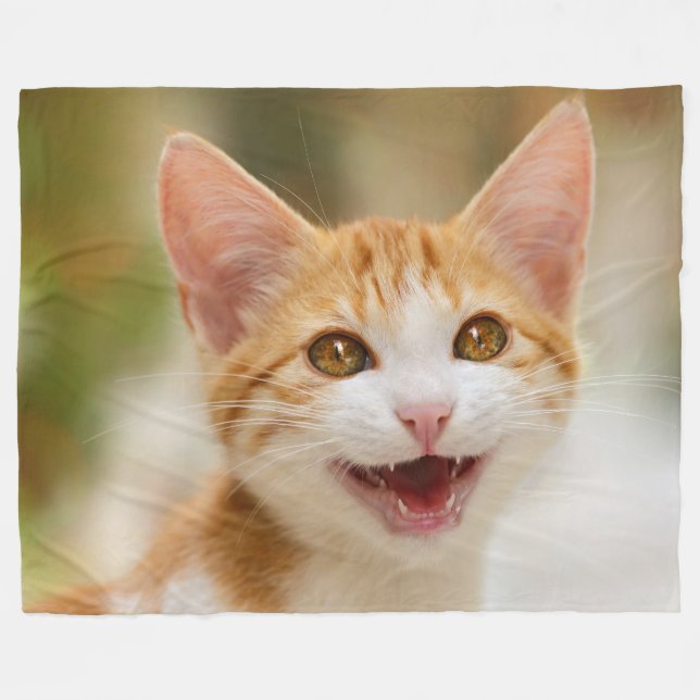 Manta Polar Un gatito gracioso sonriente gatito gracioso frent (Frente (Horizontal))