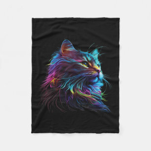 Manta Polar Un Gato Colorido Para Los Amantes De Los Gatos Gat
