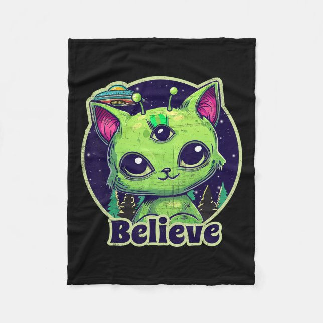 Manta Polar Un Gato Extranjero Creía En Ufo Kawaii (Anverso)