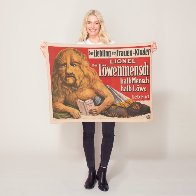 Manta Polar Un Hombre Con Cabeza De León Leyendo A Shakespeare (In situ)